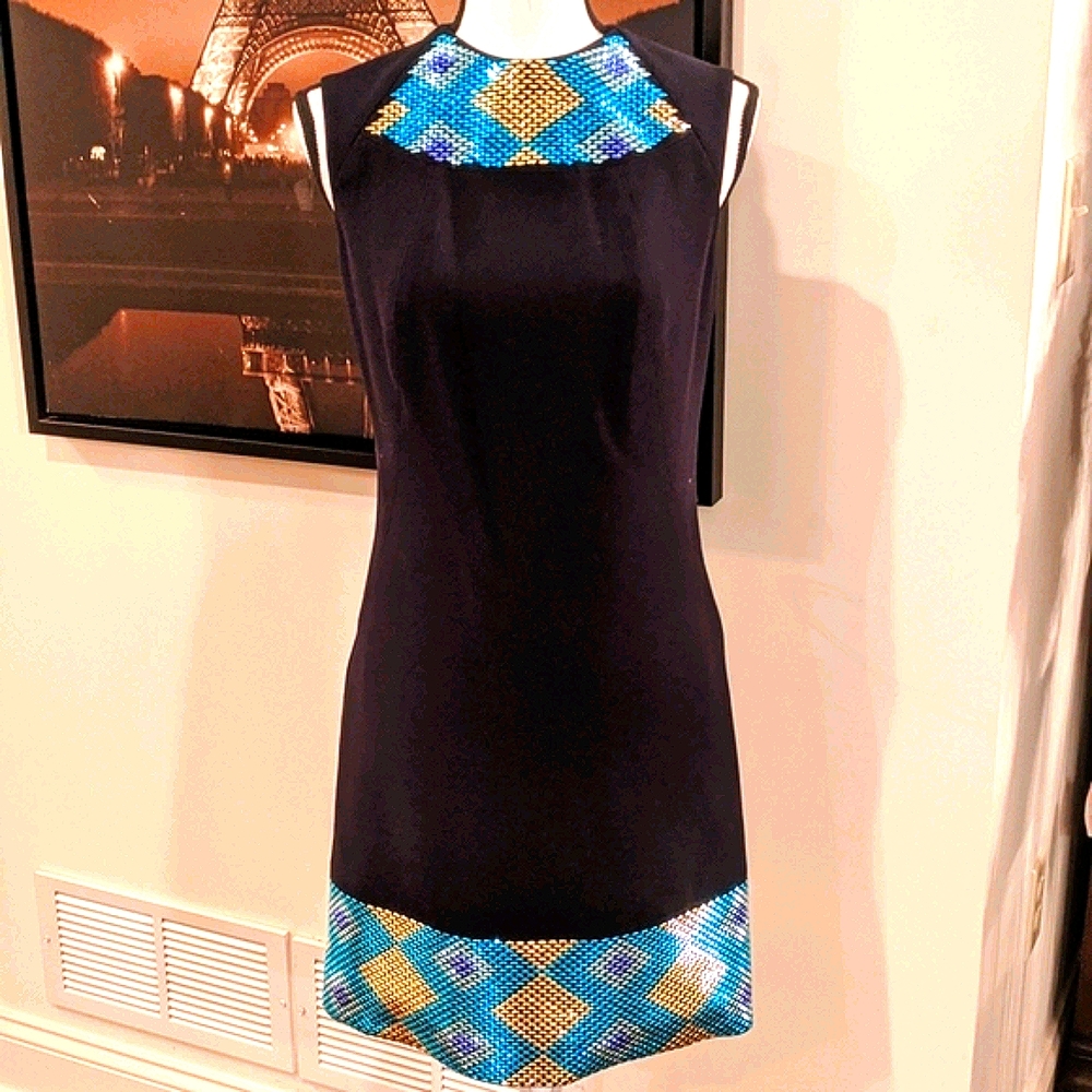 Versace black midi dress with sequin embellishment